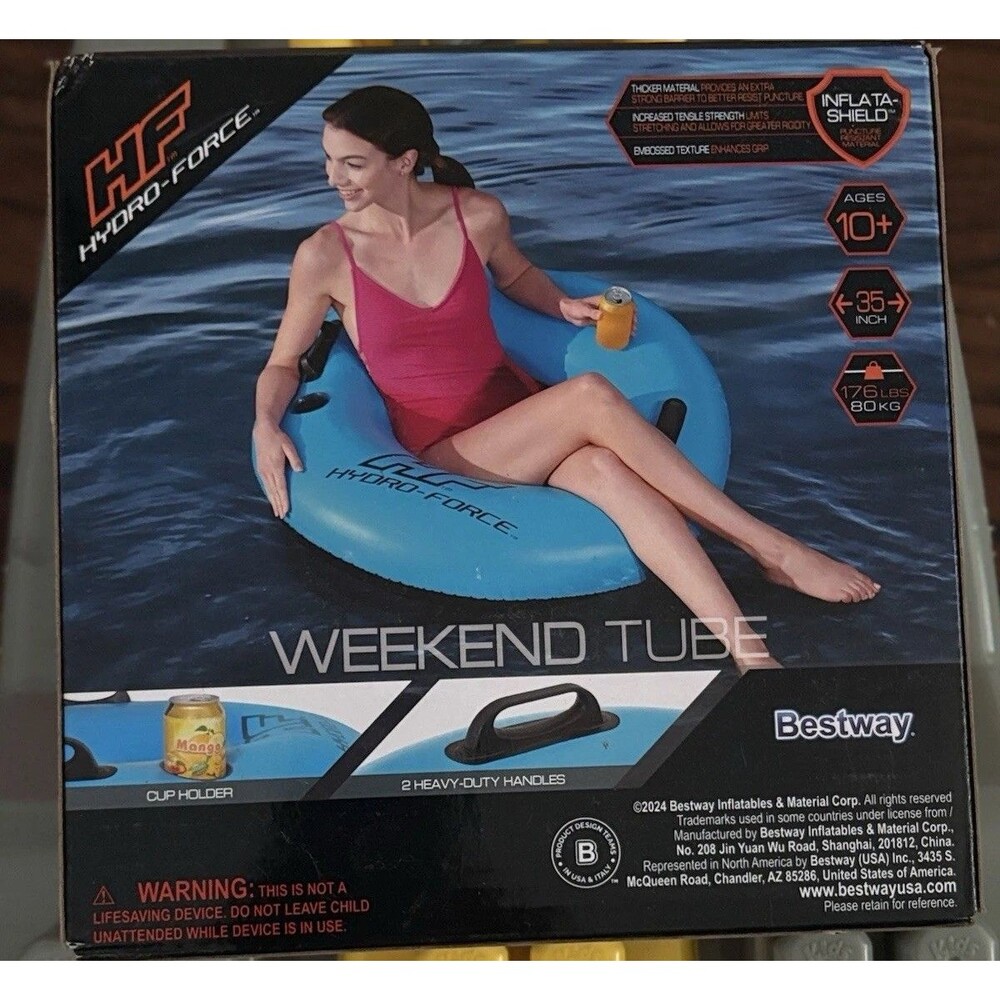 Bestway Hydro-Force Weekend Tube Blue Swim Tube 35” Ages 10+ Brand New Sealed